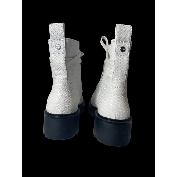 UGG Darren Combat Boots Embossed Snake White US 7W - Picture 6 of 9